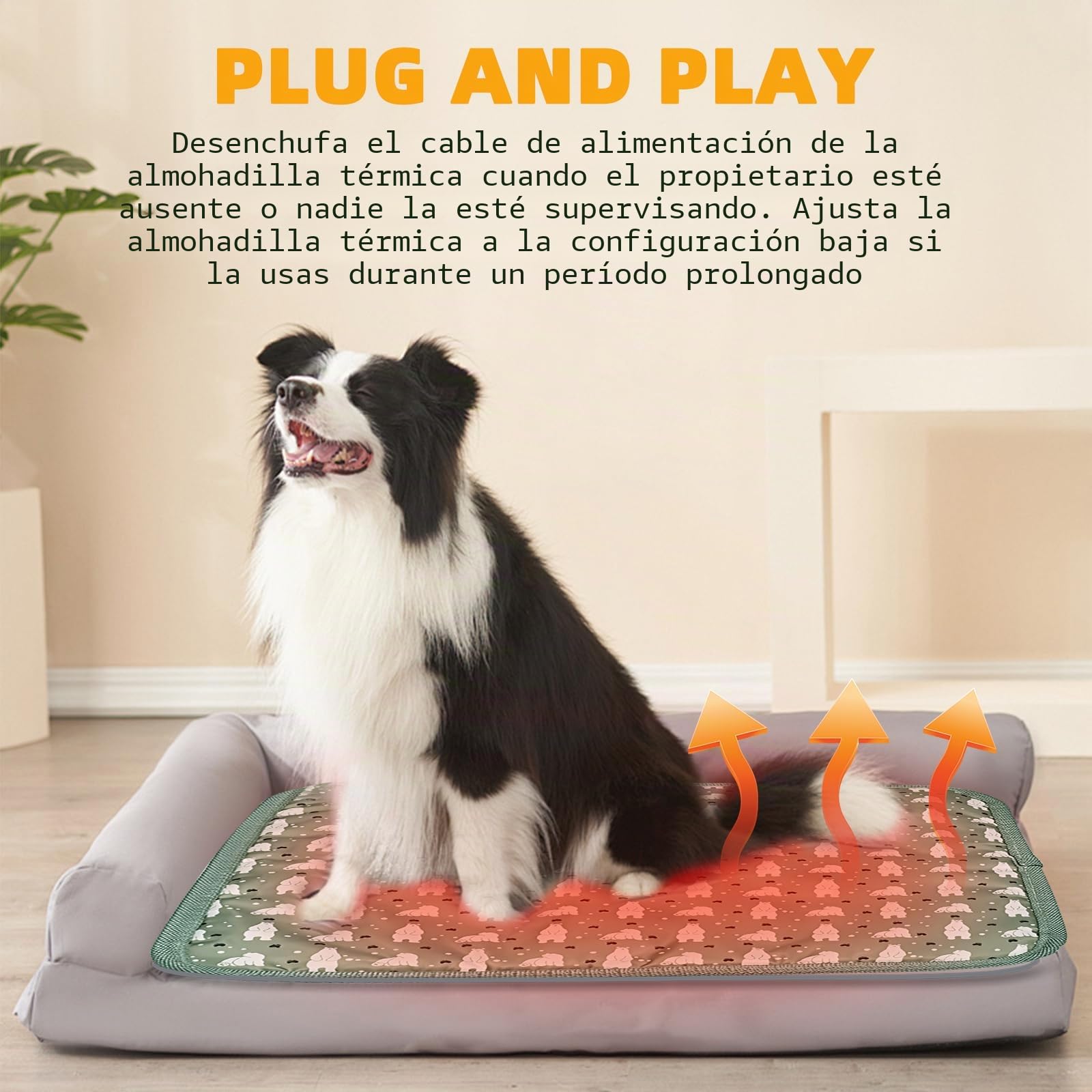 OBEST Manta termica para Perros y Gatos Impermeable, 9 Niveles de Temperatura de 20 a 50 °C, Manta electrica Mascotas con Programador 2 a 12 Horas, Almohadilla térmica Mascotas(45 * 45cm)