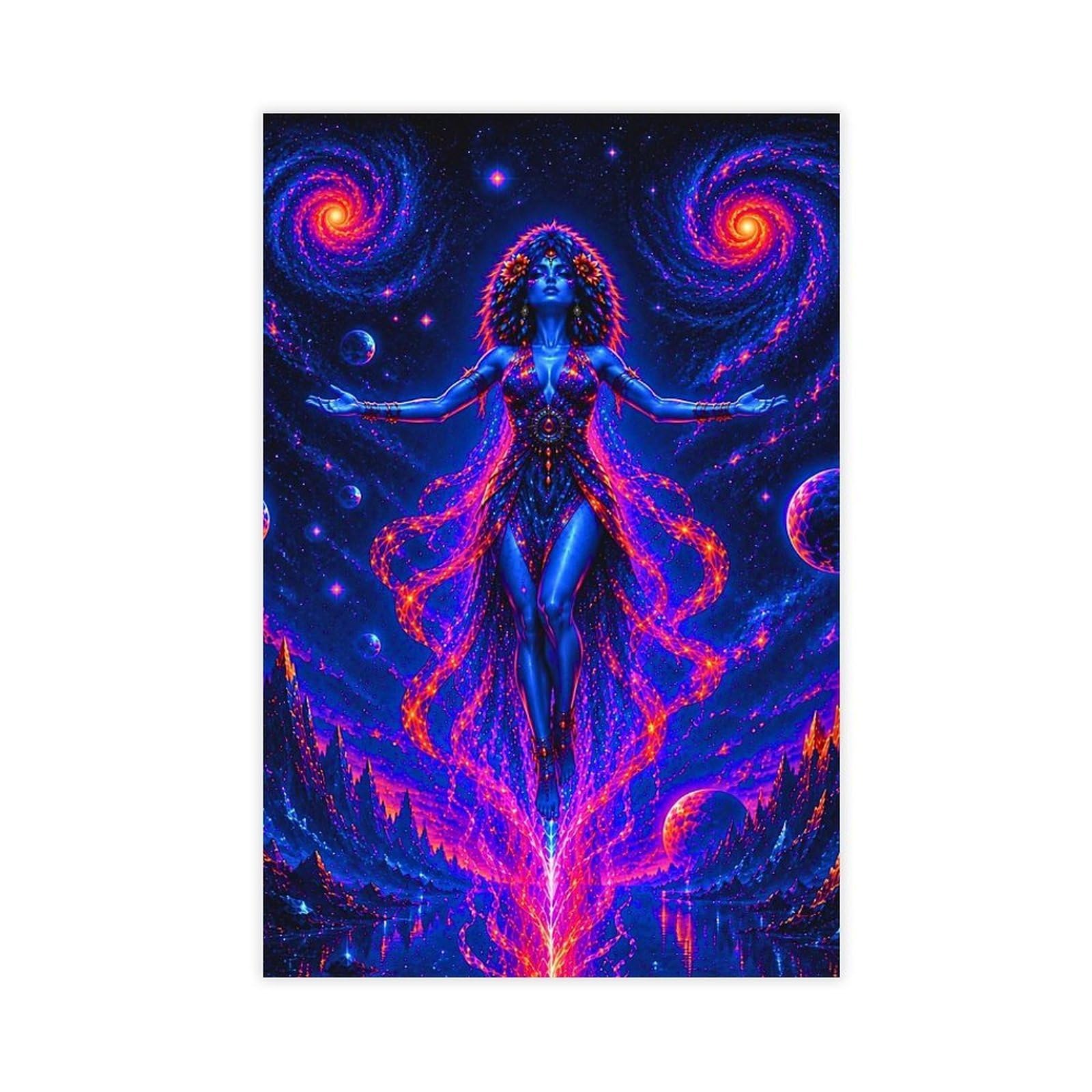Ywtjax Unframe-Style Cosmic Ascension Goddess Poster Canvas Poster For Dorm Room Decor Gift