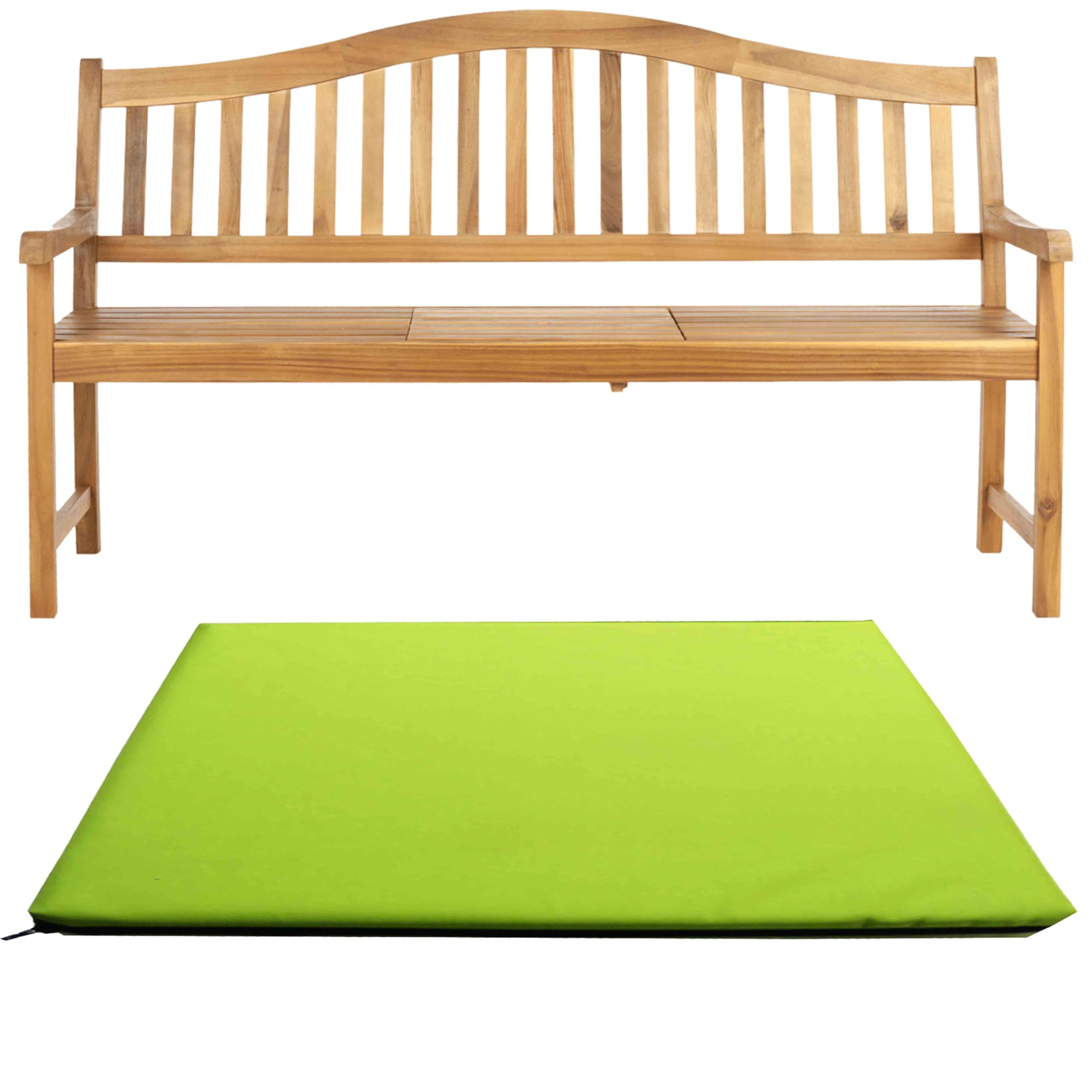 GRIZZLY FOAM Waterproof 1 2 3-Seater Indoor/Outdoor Bench Pad Seat Cushion Garden Furniture Comfortable with Removable Cover Ask for Any Customized Size (Lime Green, 15x45x2inch 38x114x5cm) โ image 1