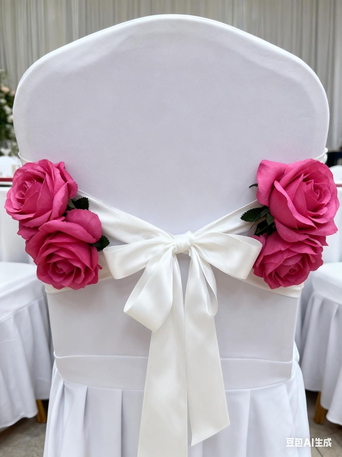 25pcs Hot Pink Silk Rose Belt DIY with Leaves True Touch Rose Box DIY Perfect Wedding Outfit Wedding Party Home Decor - Image 7