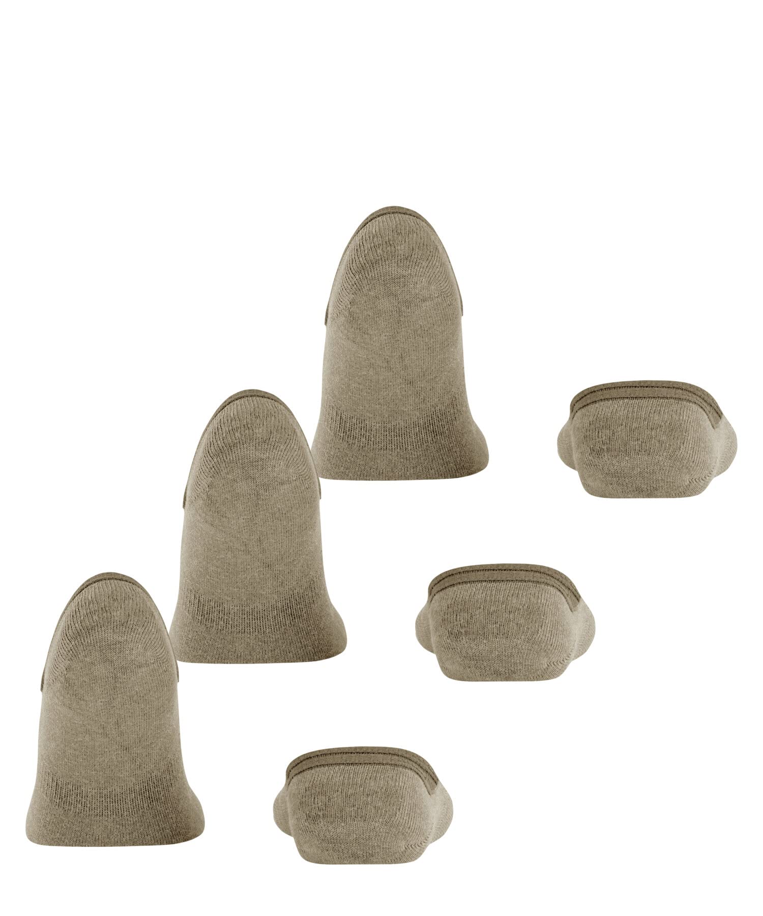 FALKE Mężczyźni Stopki Family Invisible Multipack M In bawełna niewidoczne jednokolorowe 3 Pak, Beżowy Sand Melange 4650, 47-50