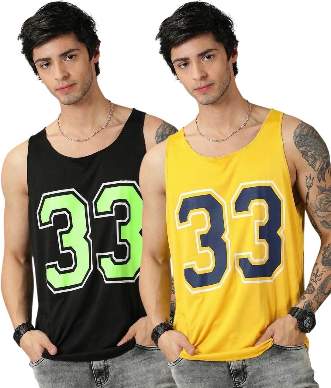 rodzen Men's Polyester Regular Fit Printed Sleeveless Vest-picture-55