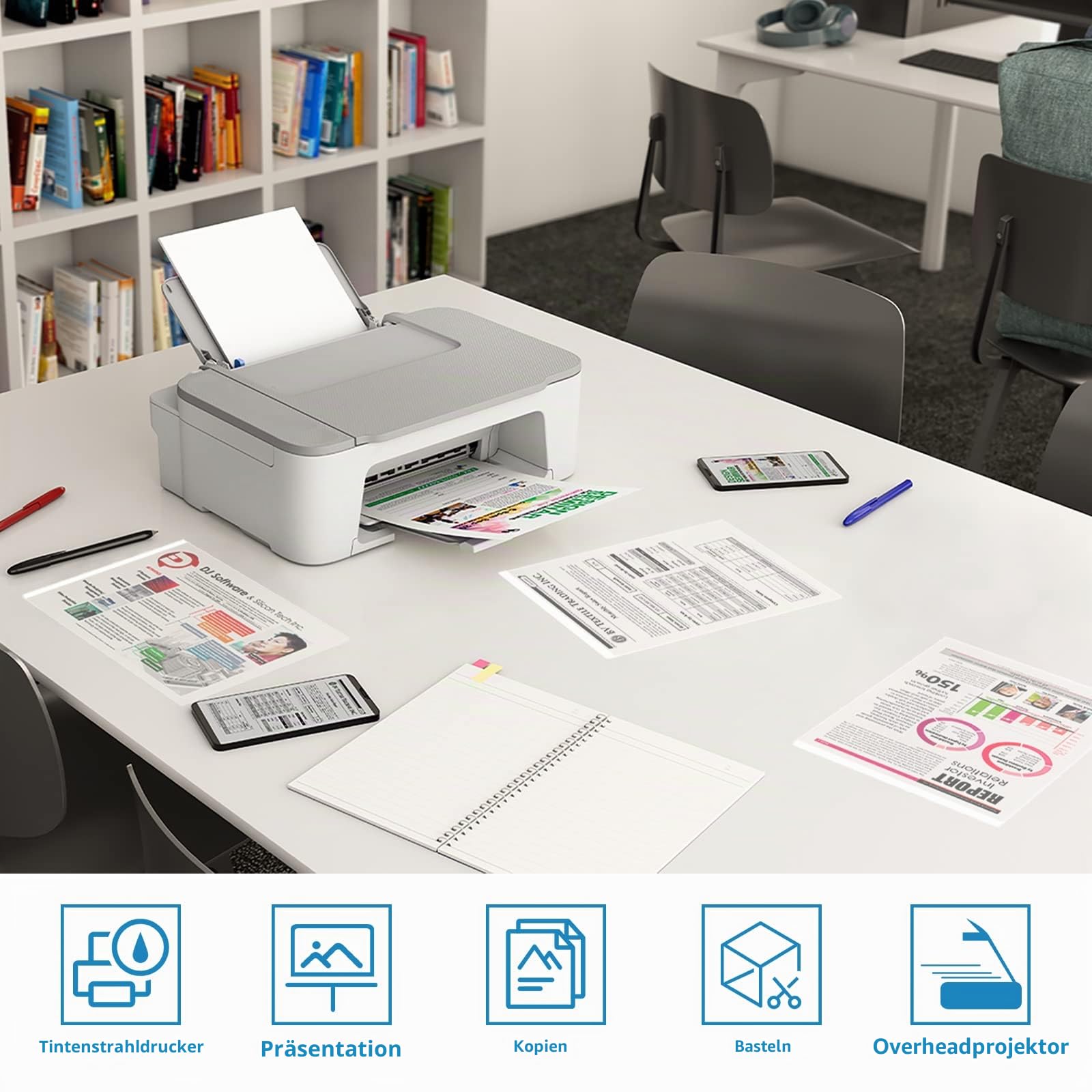 A4 Transparente Inkjet-OHP-Folie mit Senser Trip für Tintenstrahldrucker, 20 Blatt, zur Verwendung beim Bild- und Designdruck