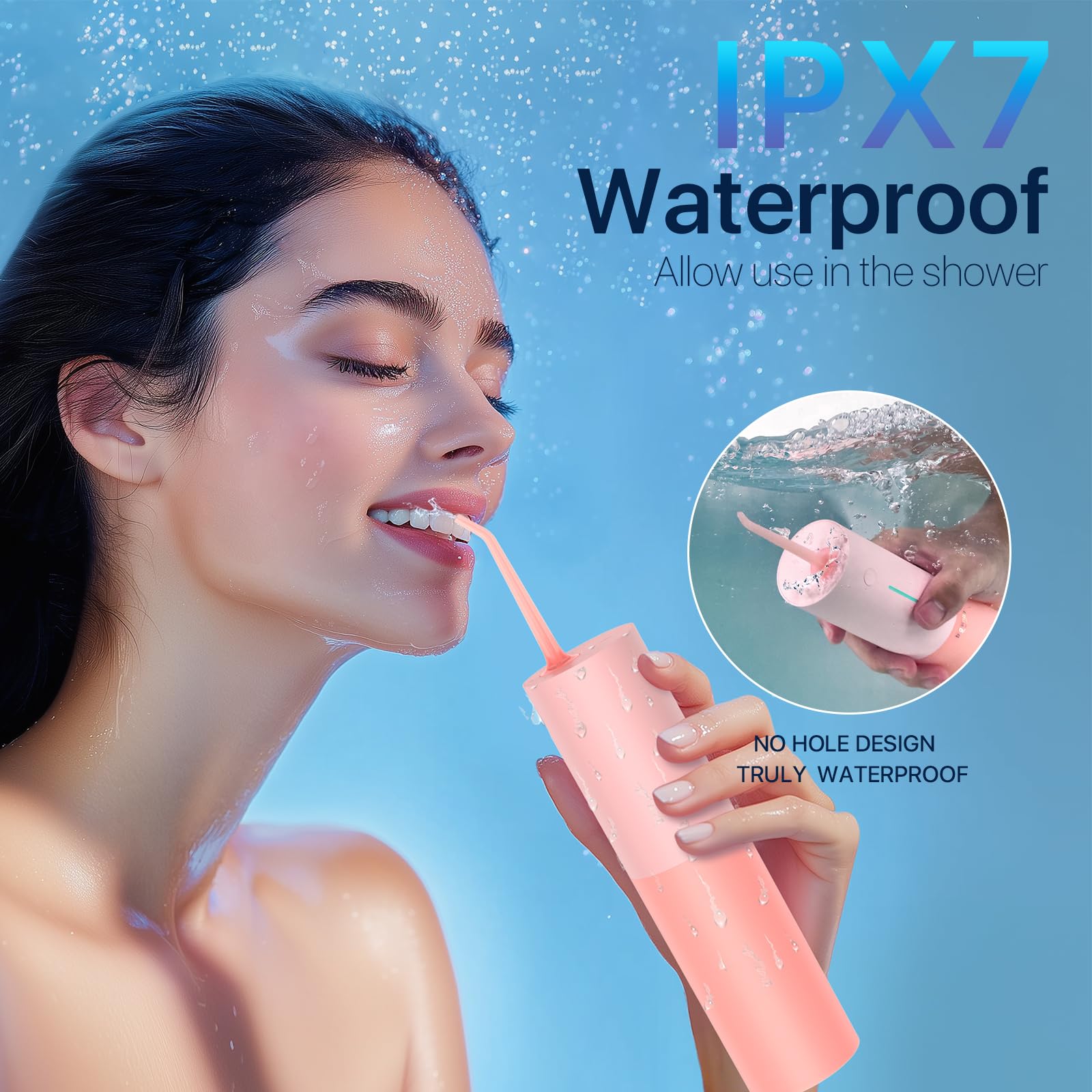 Bigsmile Water Flosser for Teeth Electric Oral Irrigator, Cordless Water Flosser, USB Rechargeable, IPX7 Waterproof - Image 3