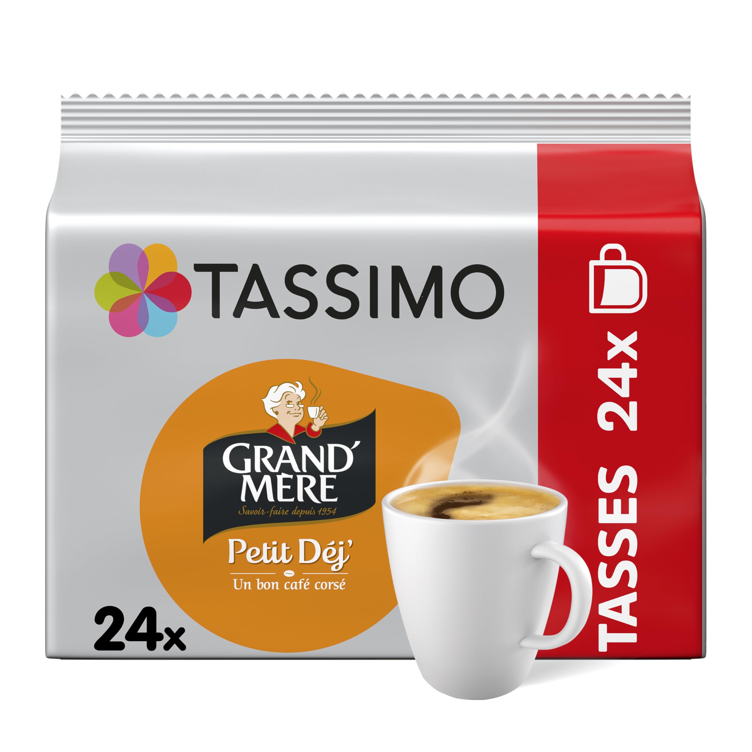 Tassimo, 120 Dosettes Café Petit Dej Grand'Mère, Compatibles avec les machines TASSIMO, 5 packs de 24 dosettes