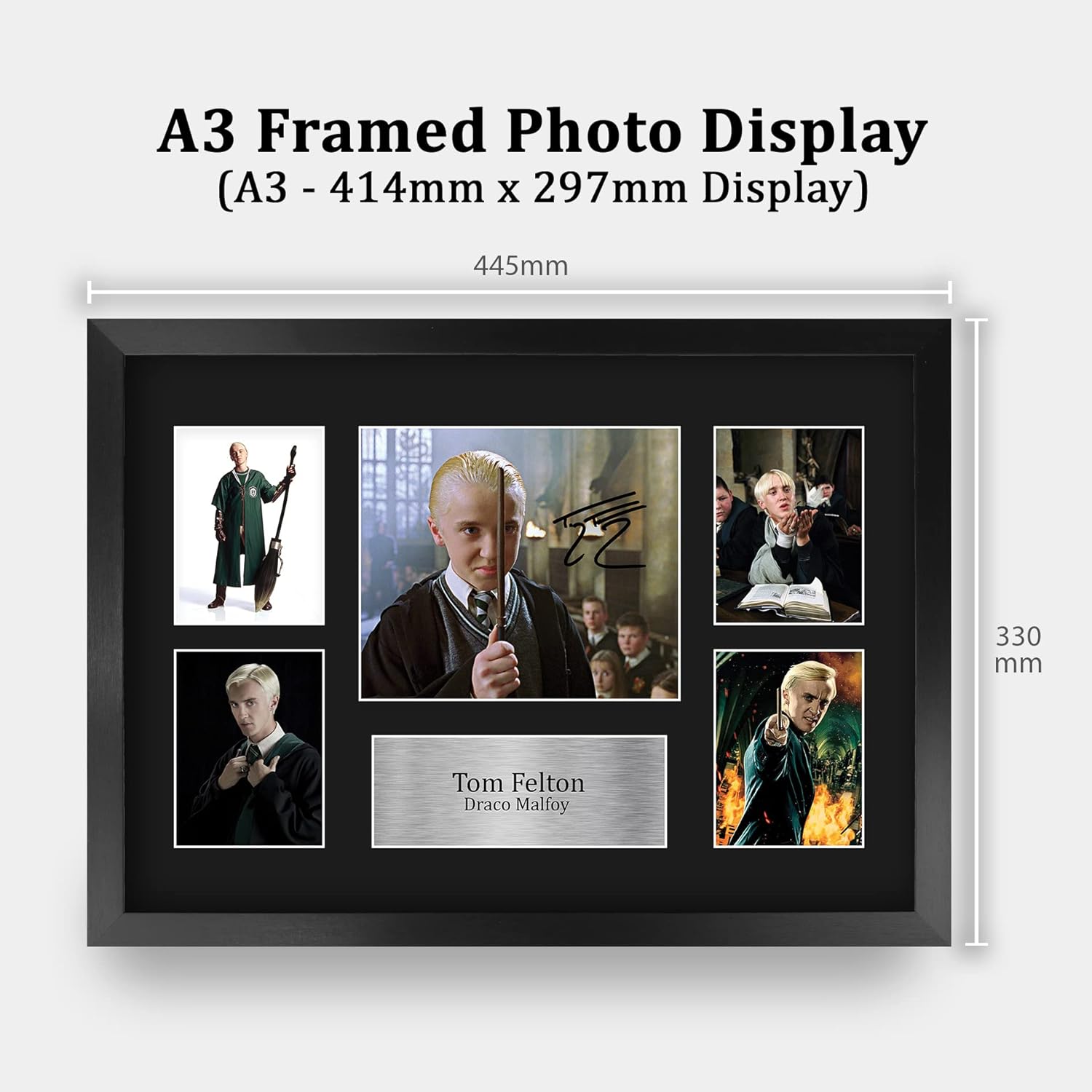HWC Trading Tom Felton Harry Potter Draco Malfoy 16 x 12 inch (A3) Printed Gifts Signed Autograph Picture Display for Movie Memorabilia Fans - 16" x 12" Framed