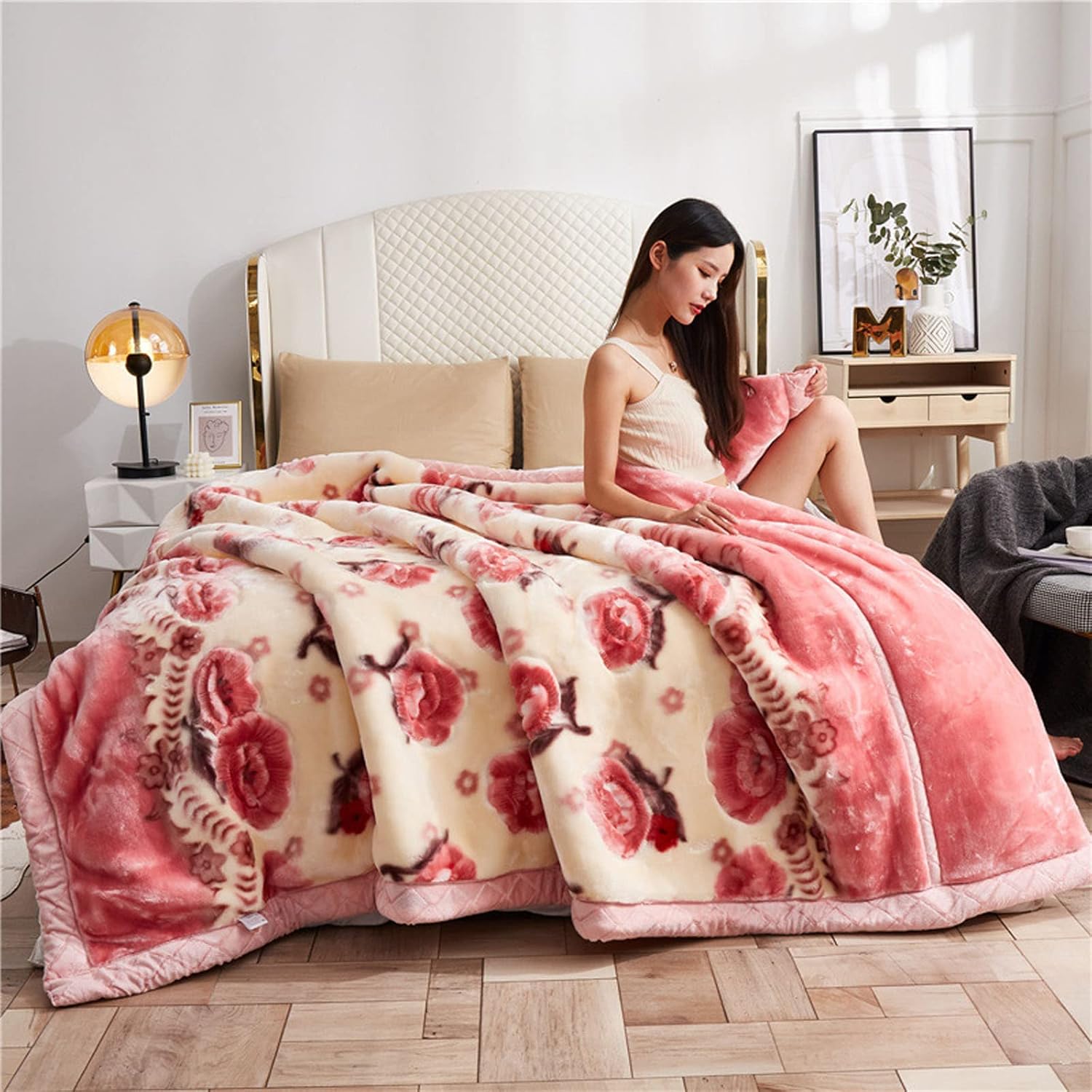 LGYKUMEG Warm Winter Plush Fleece Blanket Queen Size 91x79