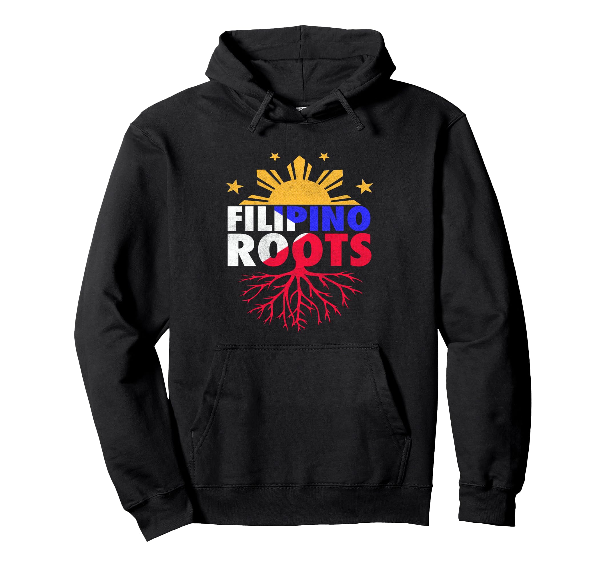 Filipino Roots Hoodie - Distressed Philipines Flag Pullover Hoodie