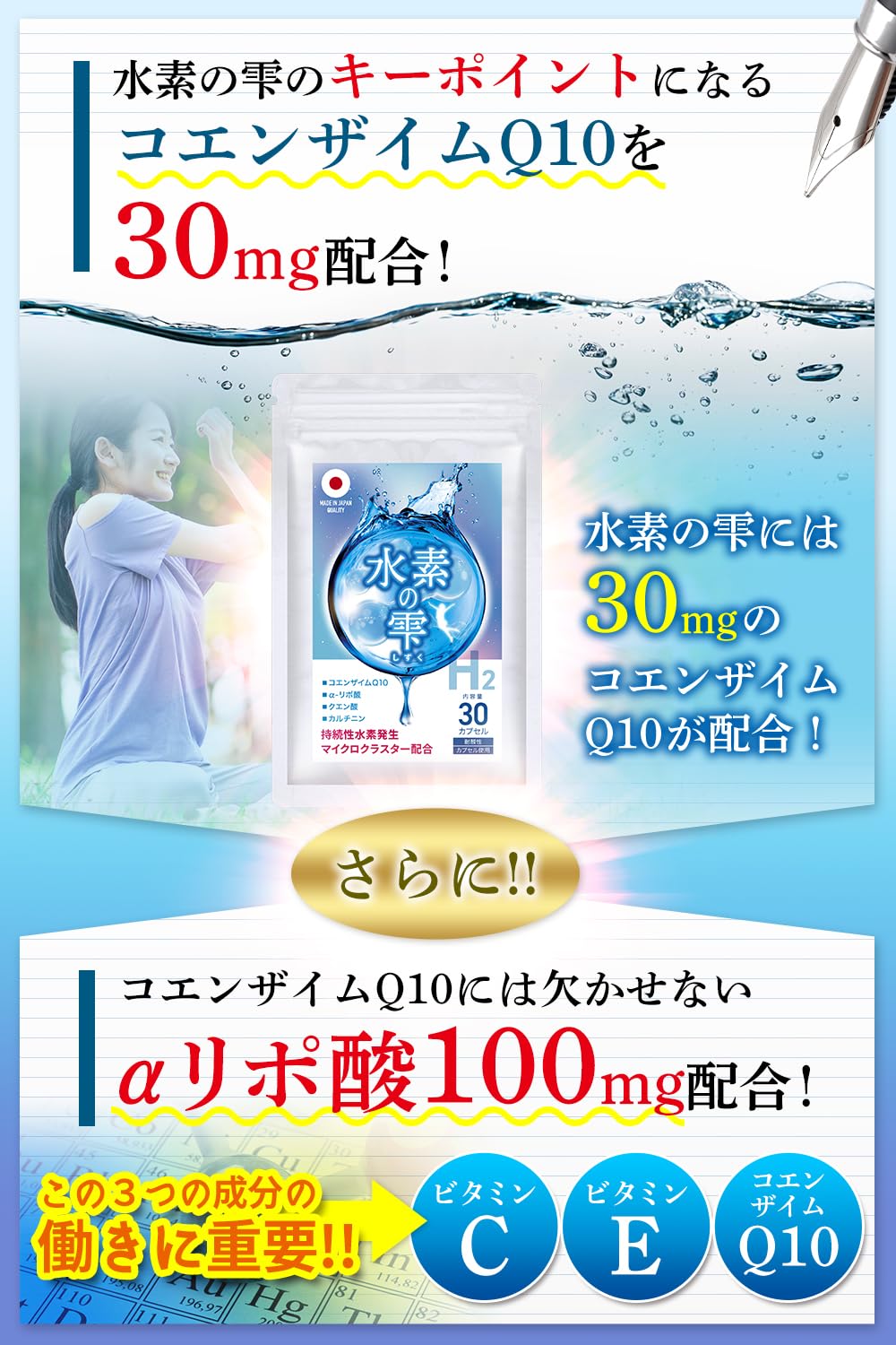 Amazon | La-idea 水素サプリ H2 水素の雫 ミトコンドリア