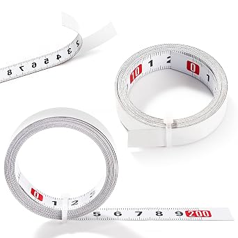 YIXISI 2 x 2 m self-adhesive tape measure metric for gluing left to right for T-rail milling cutter table saw woodworking tool white