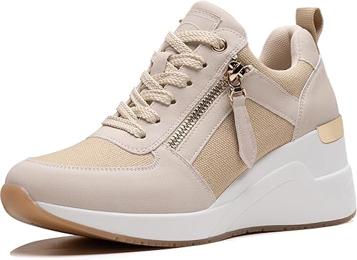 Viscozzy Zapatillas de tacón alto con cuña para mujer