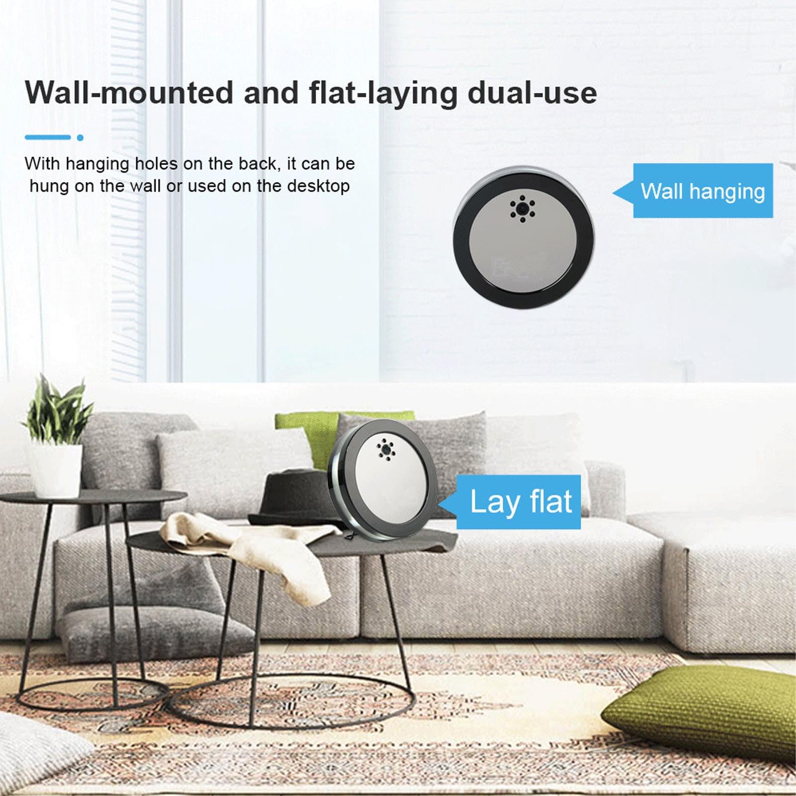Reloj con Cámara Oculta, Cámara de Seguridad 1080P con Intercomunicador Remoto de 2 Vías, Visión Nocturna HD, Enfoque Automático, Detección de Movimiento, Grabación en Bucle,