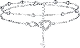 Damen Fußkette Infinity Silber & Rose Gold – Edelstahl Mit