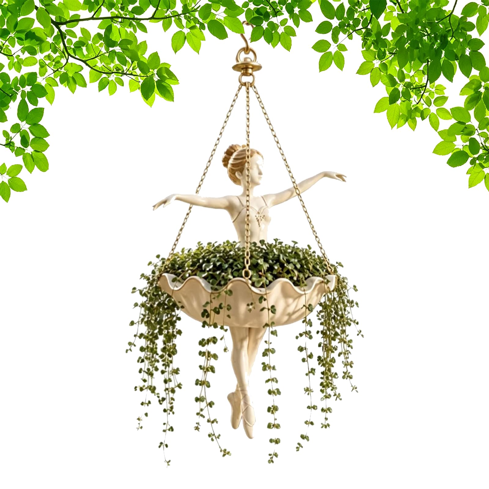 Fenydull Ballet Dancer Hanging Planter, Whimsical Ballerina Flower Pot for Indoor Outdoor Plants, Cute Succulent & Spider Plant Holder, Aesthetic Dance Teacher Gift for Women & Girls，1pc