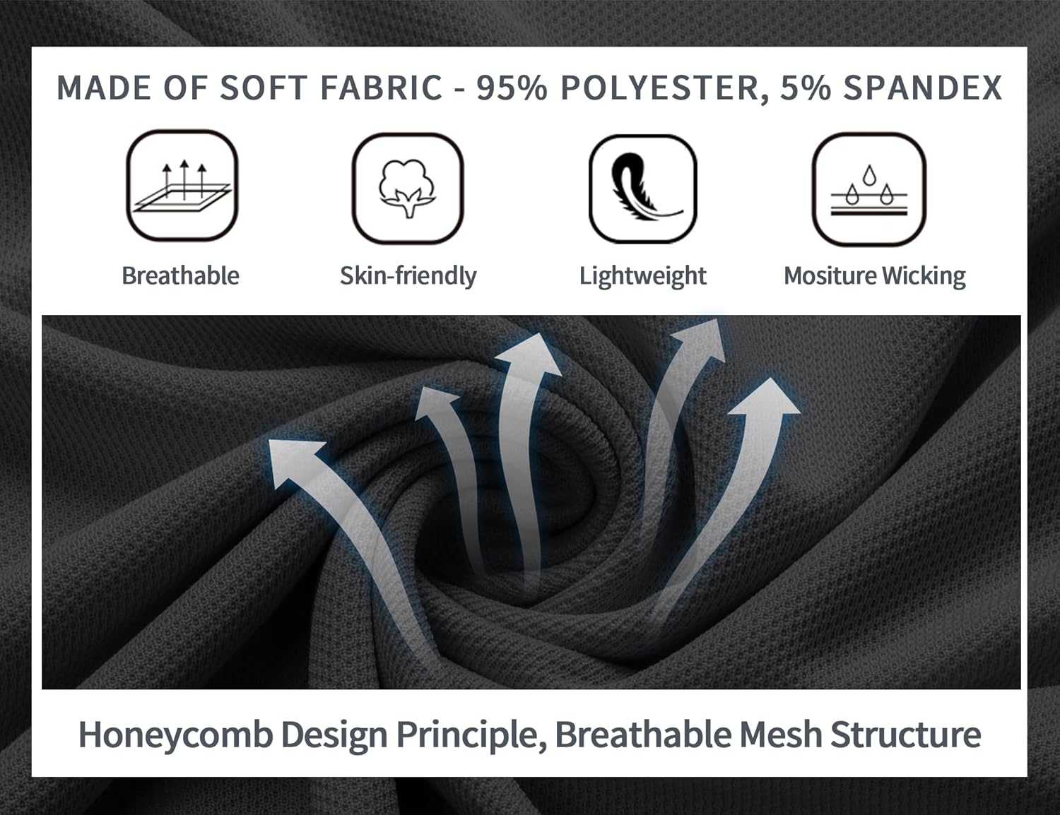 V VALANCH Mens Polo Shirts Short Sleeve Moisture Wicking Golf Polo Athletic Collared Shirt Tennis T-Shirt Tops - Image 5