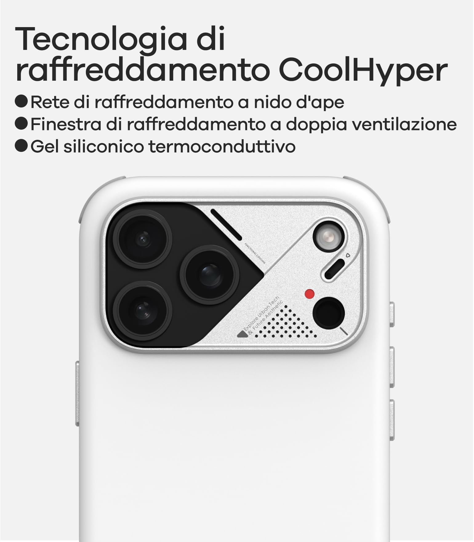 Aulumu A17 Cover per iPhone 17 Pro Max Compatibile con MagSafe Custodia Militare Antiurto, CoolHyper Raffreddamento, Telaio in Lega di Alluminio, Protezione Composita Multistrato Case, Bianco