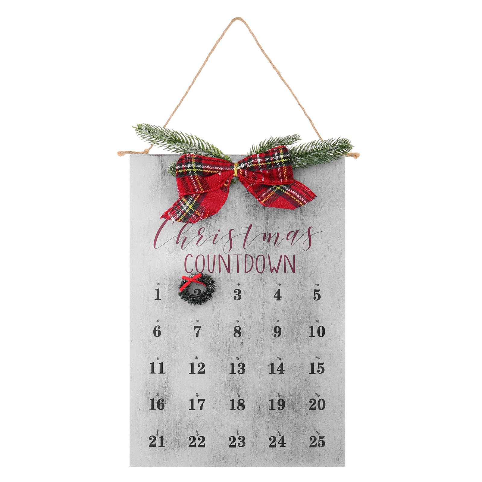 TOYANDONA Weihnachtskranz Kalender mit Countdown aus Dichteplatte für
