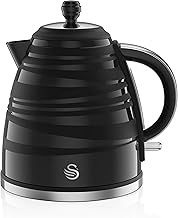 Swan SK31050BN, Symphony 1.7 Litre Jug Kettle with Fast Boil, 360 Degree Base, 3000 Watts, Black