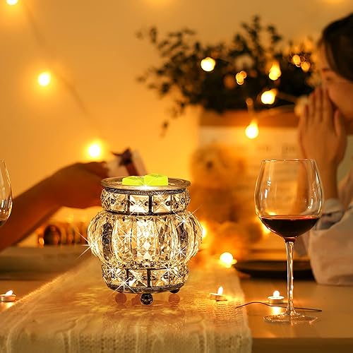 Miniatura 5 de MAXWINER Calentador eléctrico de cera derretida, quemador de aceite de cristal de hierro forjado para el hogar, sala de estar, dormitorio, cocina,