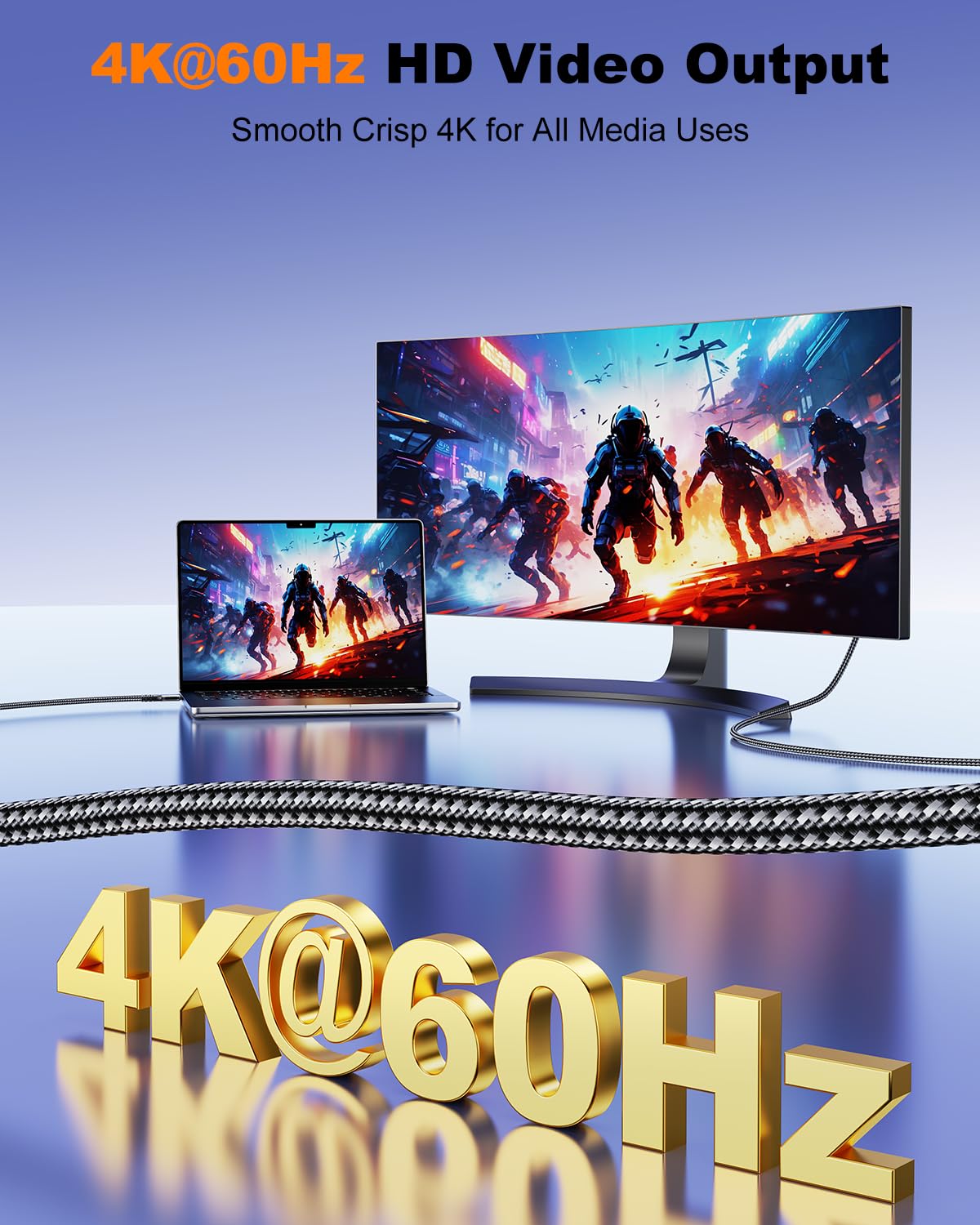 Cavo da USB C a USB C, ricarica rapida da 240 W, dati 20 Gbps, video 4K