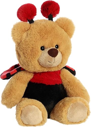 Miniatura 2 de Aurora® Vibrante oso de mariquita de primavera que quiere ser animal de peluche, encanto decorativo, diversión sin fin, marrón, 10 pulgadas