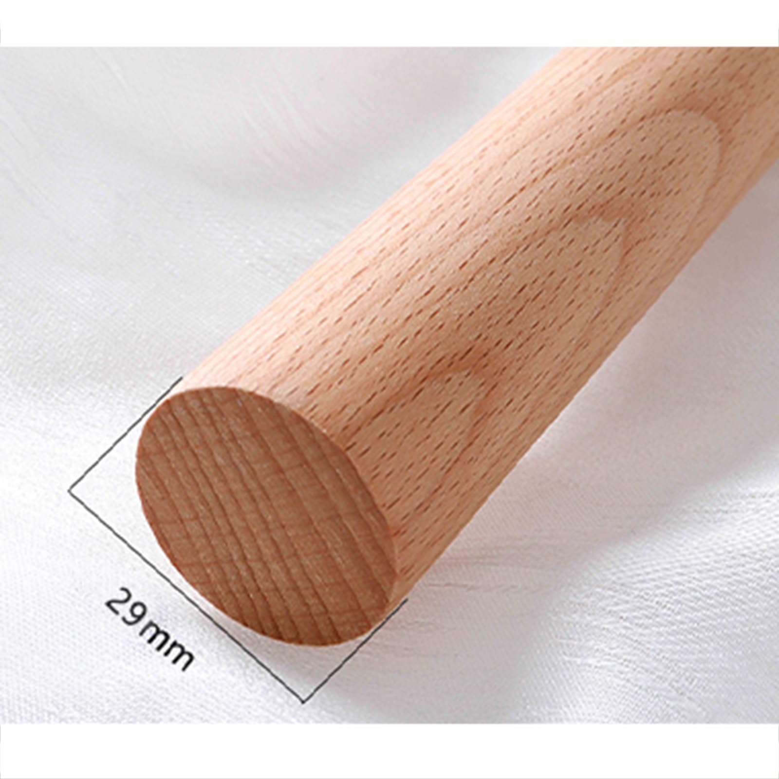 Tringle à rideaux en bois de 120 cm montée sur le côté avec 2 supports et vis de 29 mm de diamètre, idéale pour portes et fenêtres, solution élégante de décoration d'intérieur
