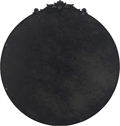 Miniatura 9 de A&B Home - Espejo circular de 30 x 32 pulgadas, espejos de pared con marco redondo de metal negro para baño, dormitorio, sala de estar, entrada