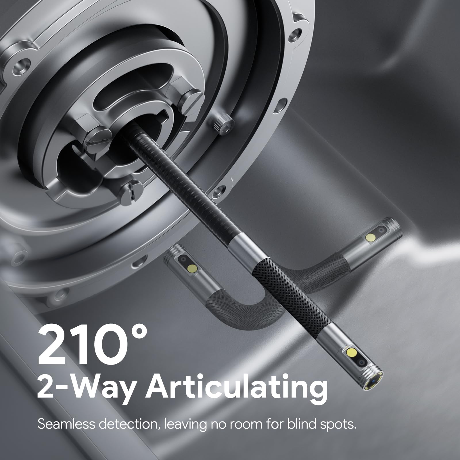 DEPSTECH Dual Lens Endoskopkamera mit Licht, 8,5mm Endoskop Beweglicher Kopf, 210° Drehbar Inspektionskamera, 1080P Rohrkamera, IP67 Flexible Kanalkamera Endoskop Kamera Kfz Werkzeug-3m