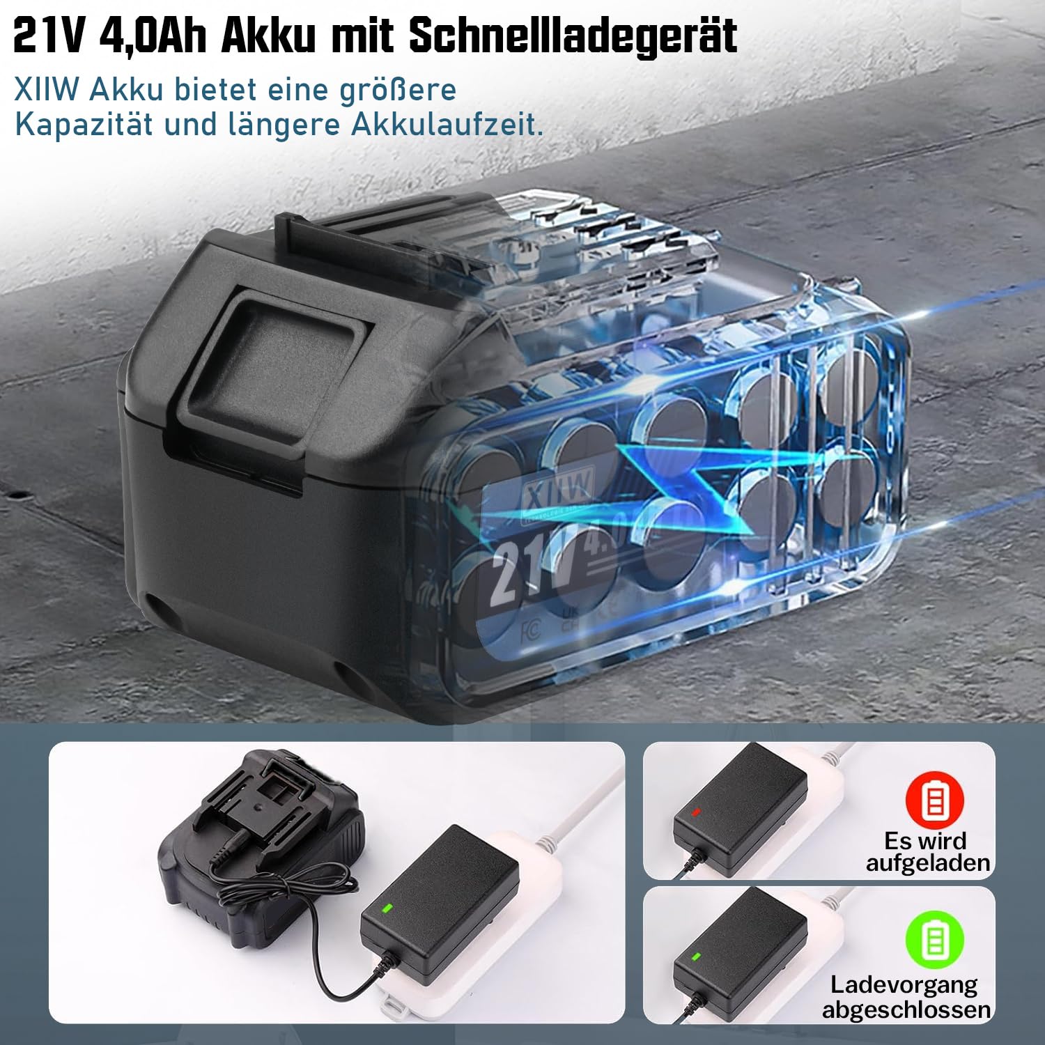 1000Nm Akku Schlagschrauber Elektrischer Kfz Drehschlagschrauber Reifenwechse DE