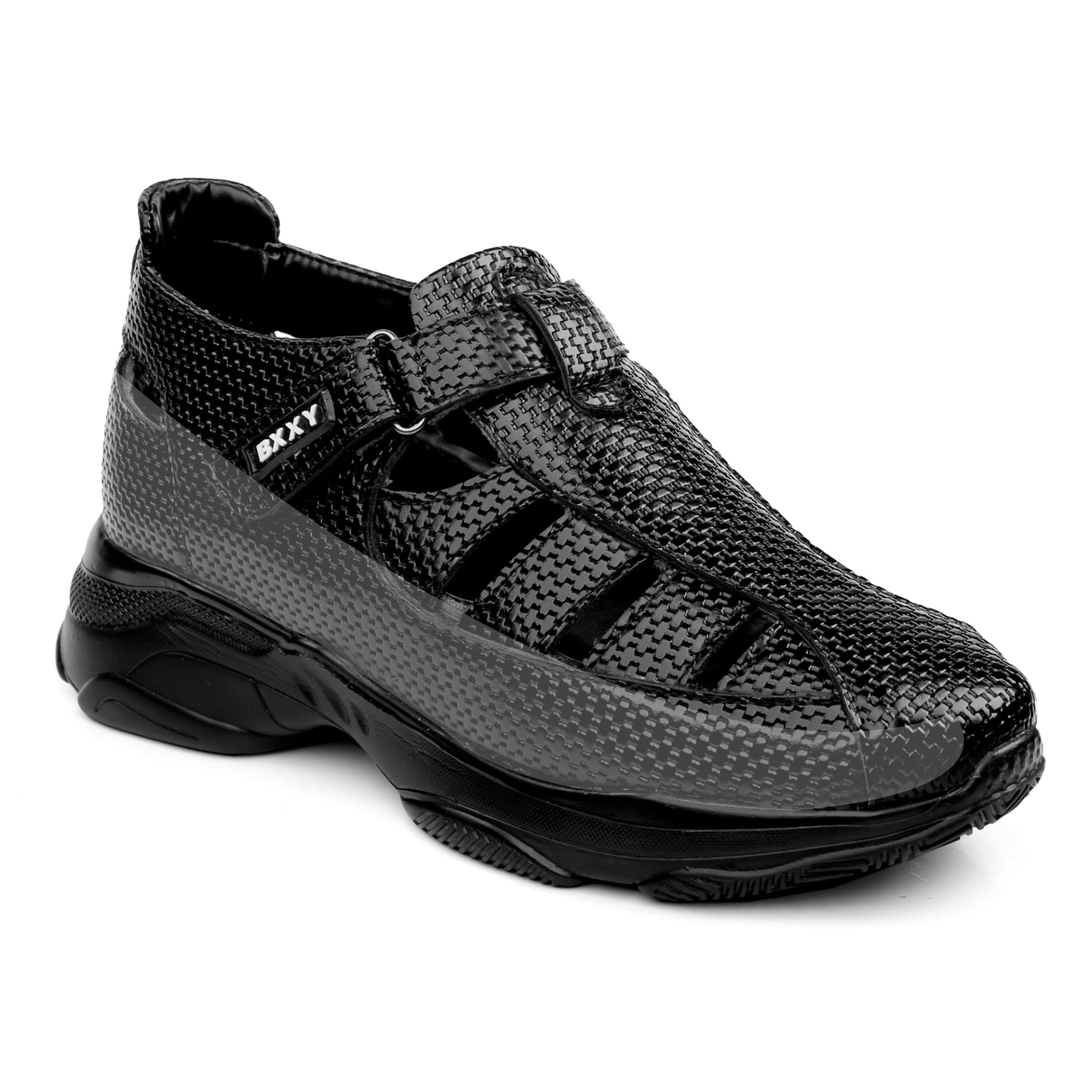 bxxy Men's 3 Inch Hidden Height Increasing Faux Leather Material with Casual Elevator Slipon Sandals.-picture-52