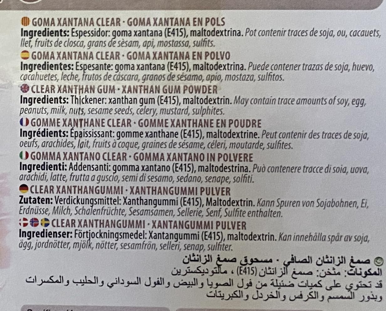 SOSA Goma Xantana clear - Bote 500grs - Espesante, emulsionante, suspensor.