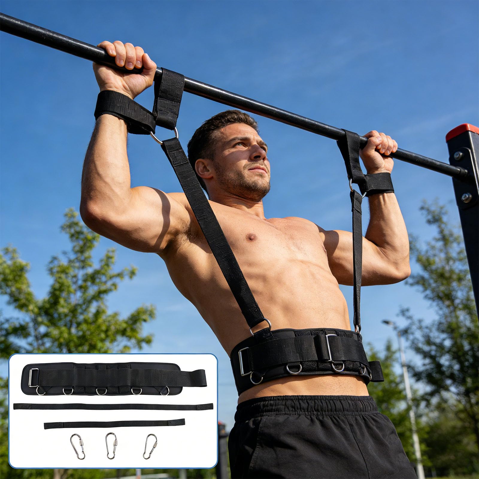 Cinghia per stacchi da terra e powerlifting, cintura per esercizi di routine, traspirante