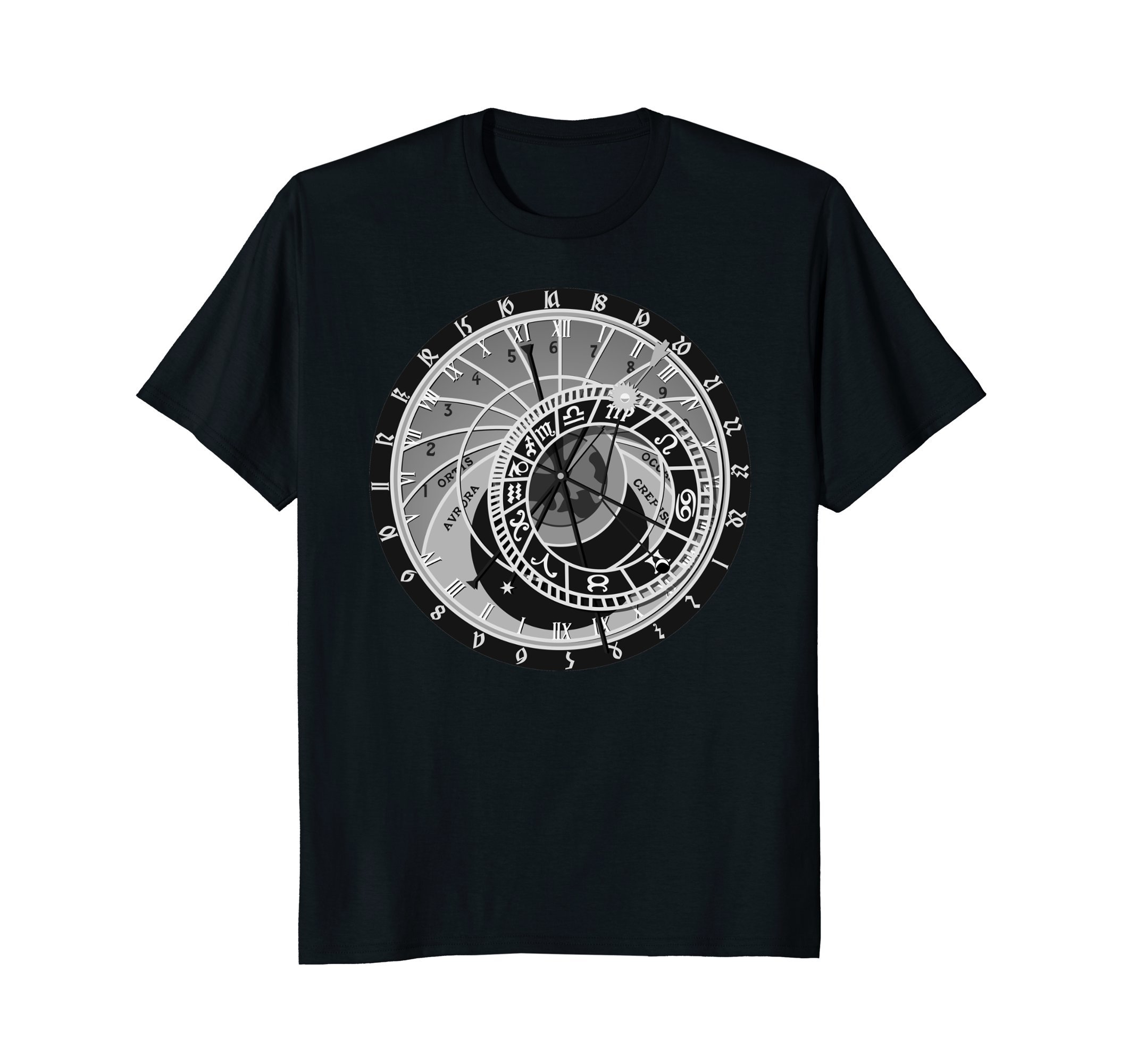 Prague astronomical clock T-shirt astrology Tee T-Shirt
