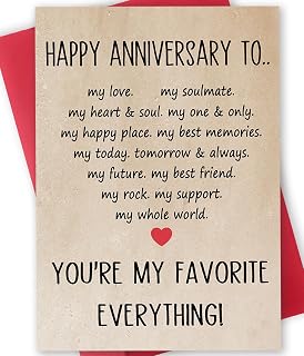 Happy Wedding Anniversary Card for Husband Wife Couple, Romantic Anniversary Card Gift for Boyfriend Girlfriend