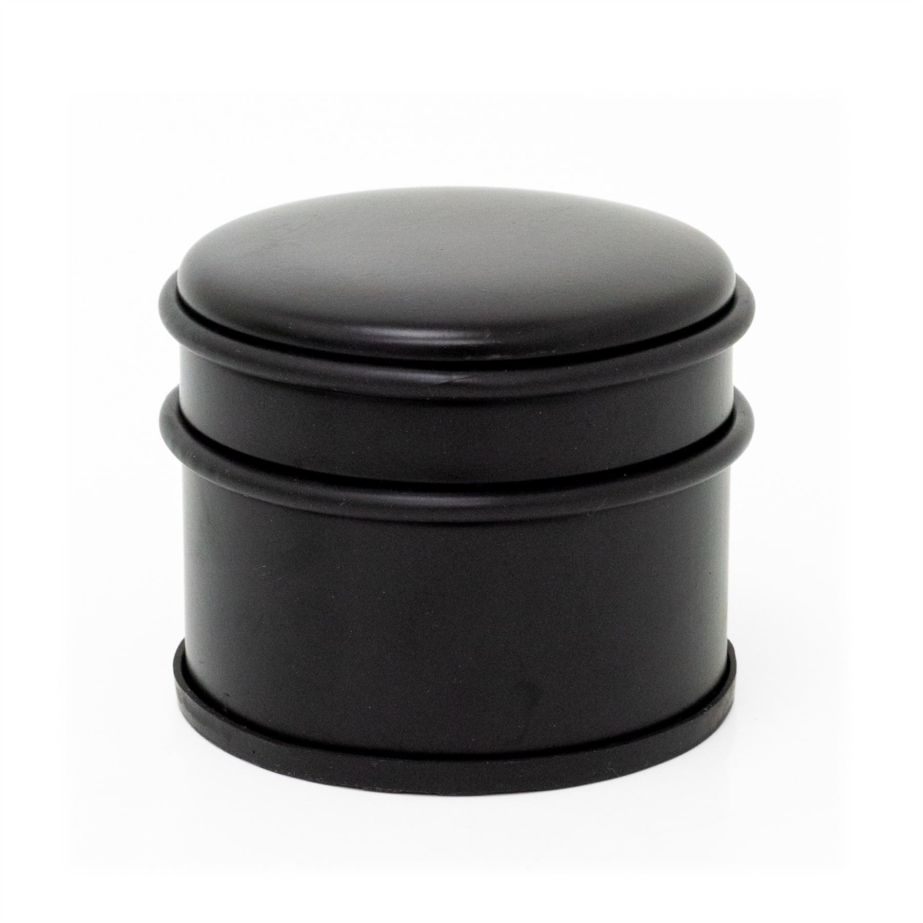 Carousel Home Black Chunky Round Doorstop | Stainless Steel Rubber Door Stop | Heavy Duty Door Stopper With Bumper - 9X8cm