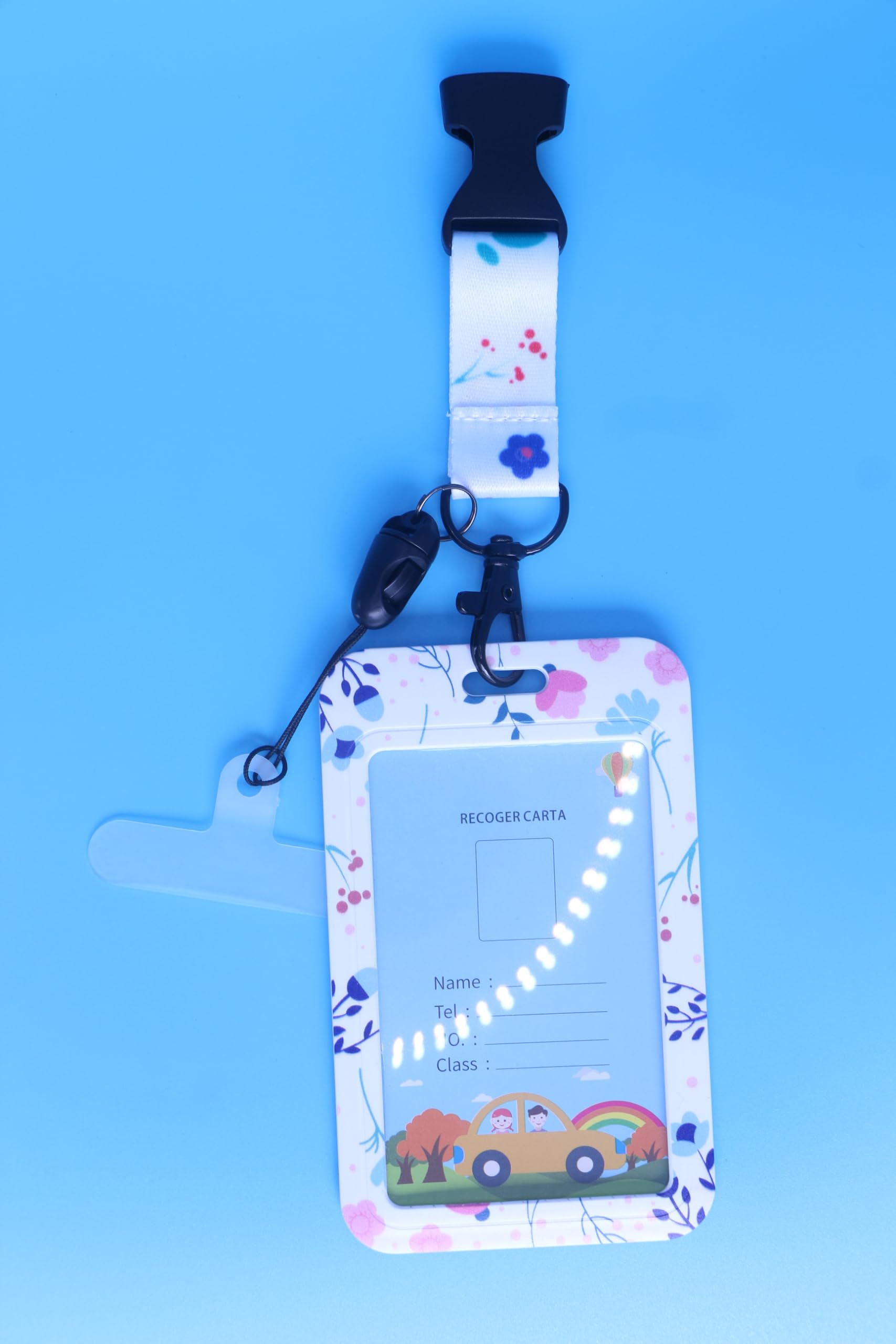 Cute Floral ID Badge Holder With Lanyard – Vertical Card Protector For Work, School, Events - View #8