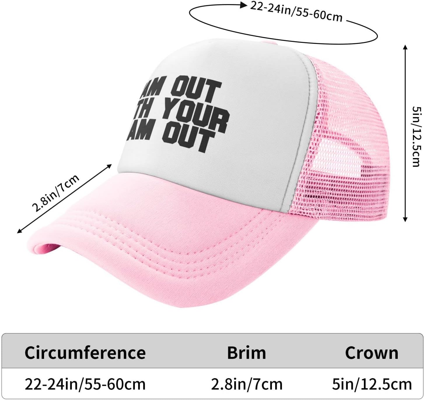 Jam Out with Your Clam Out Hat Unisex Adult Trucker Hats Adjustable Cap for Adults Classic Fishing Caps Pink - Image 6