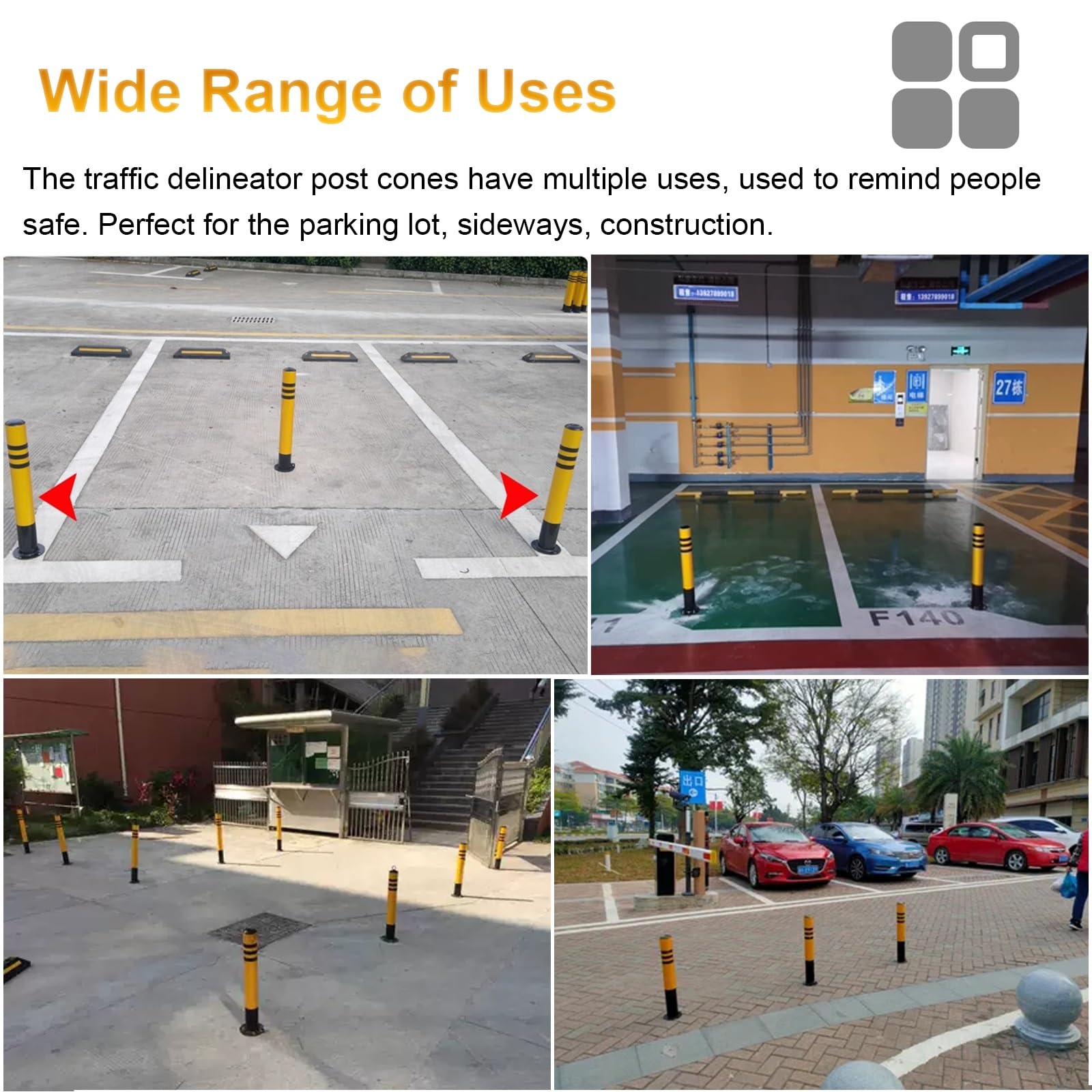 Conos/ Poste señalizacion trafico Retirable Conos de Carretera Puntal de La Calle para Sitios de Construcción/Estacionamientos/Aceras, Tamaño Personalizado ( Color : 1 pack , Size : H-75cm/29.5in )
