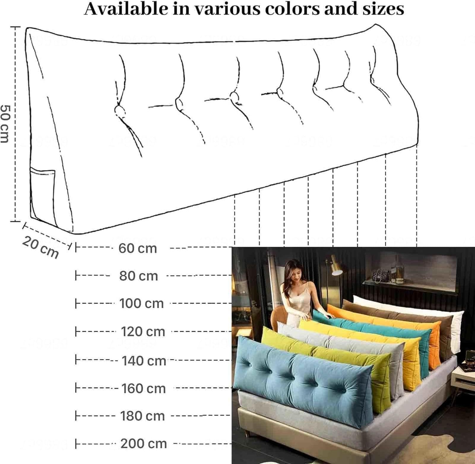 YSZBD Cojin Lectura Respaldo De Cama Almohada Triangularcojines Grandes Cojin Respaldo Sofa Cojines Grandes Camarespaldo Cabecero Desmontablefunda Lavable,#3-150x50x20cm