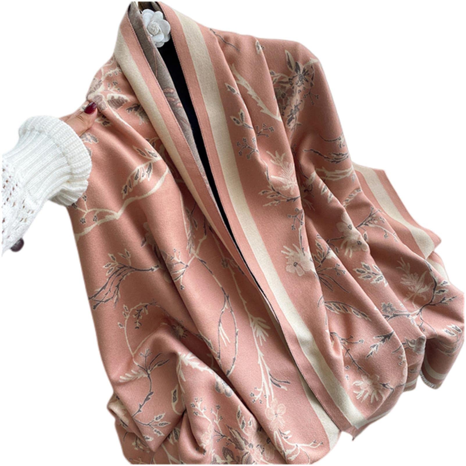 URYYRIT Foulard Écharpe Cachemire Chaude Dames Imprimer Un Châle De Couverture Hivernale Épaisse Et Envelopper Pashmina 180 * 65 Cm Femmes-Wyt150-4