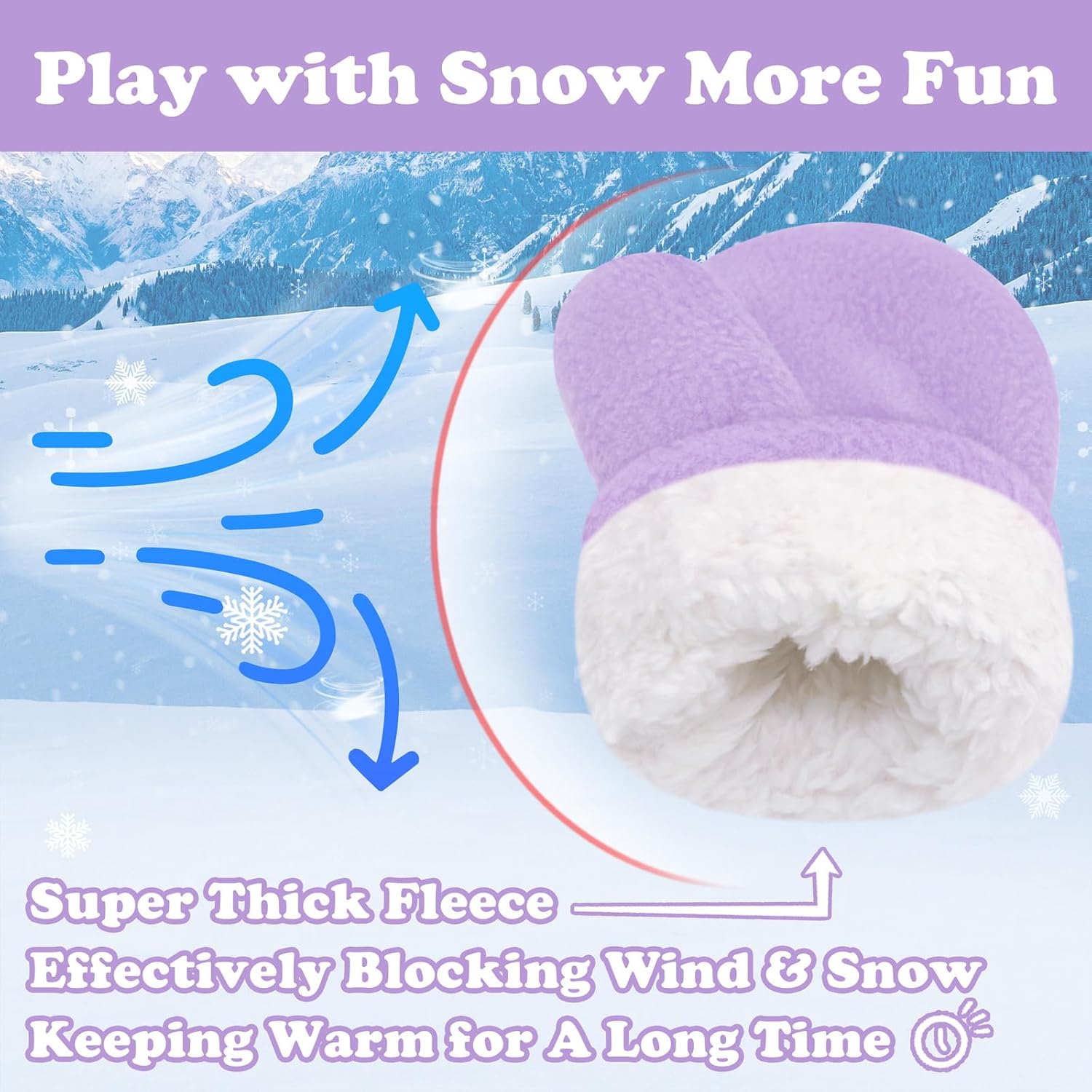 Sarfel Baby Mittens Toddler Gloves Kids Winter Gloves Baby Girl Boy Winter Mittens Infant Mittens 2 Pair Pack - Image 5