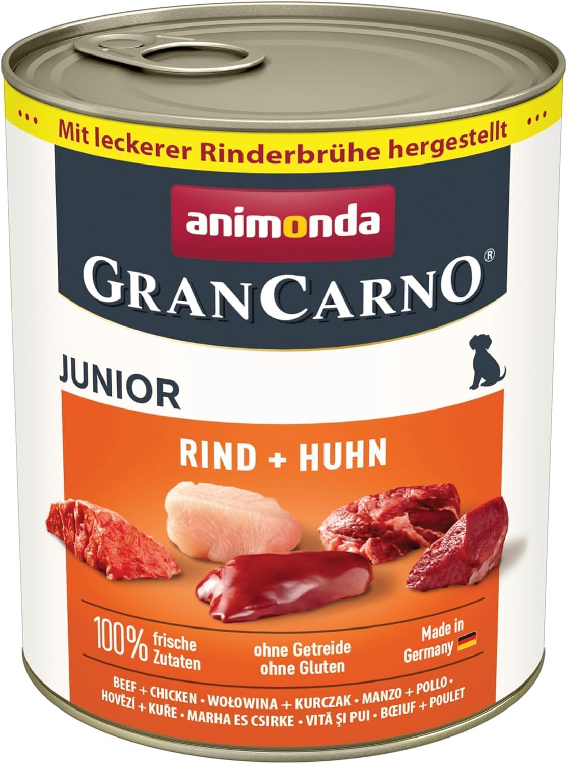 Animonda Gran Carno Junior Hundefutter, Nassfutter für Hunde im Wachstum, 6er Pack, Rind & Huhn Animonda Gran Carno Junior Hundefutter, Nassfutter für Hunde im Wachstum, 6er Pack, Rind & Huhn