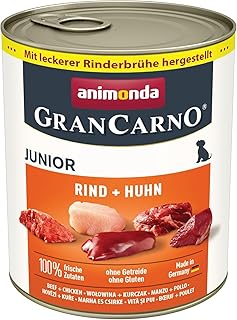 Animonda Gran Carno Junior Dog Food, Wet Food for Dogs in Growth, Pack of 6, Beef & Chicken product image