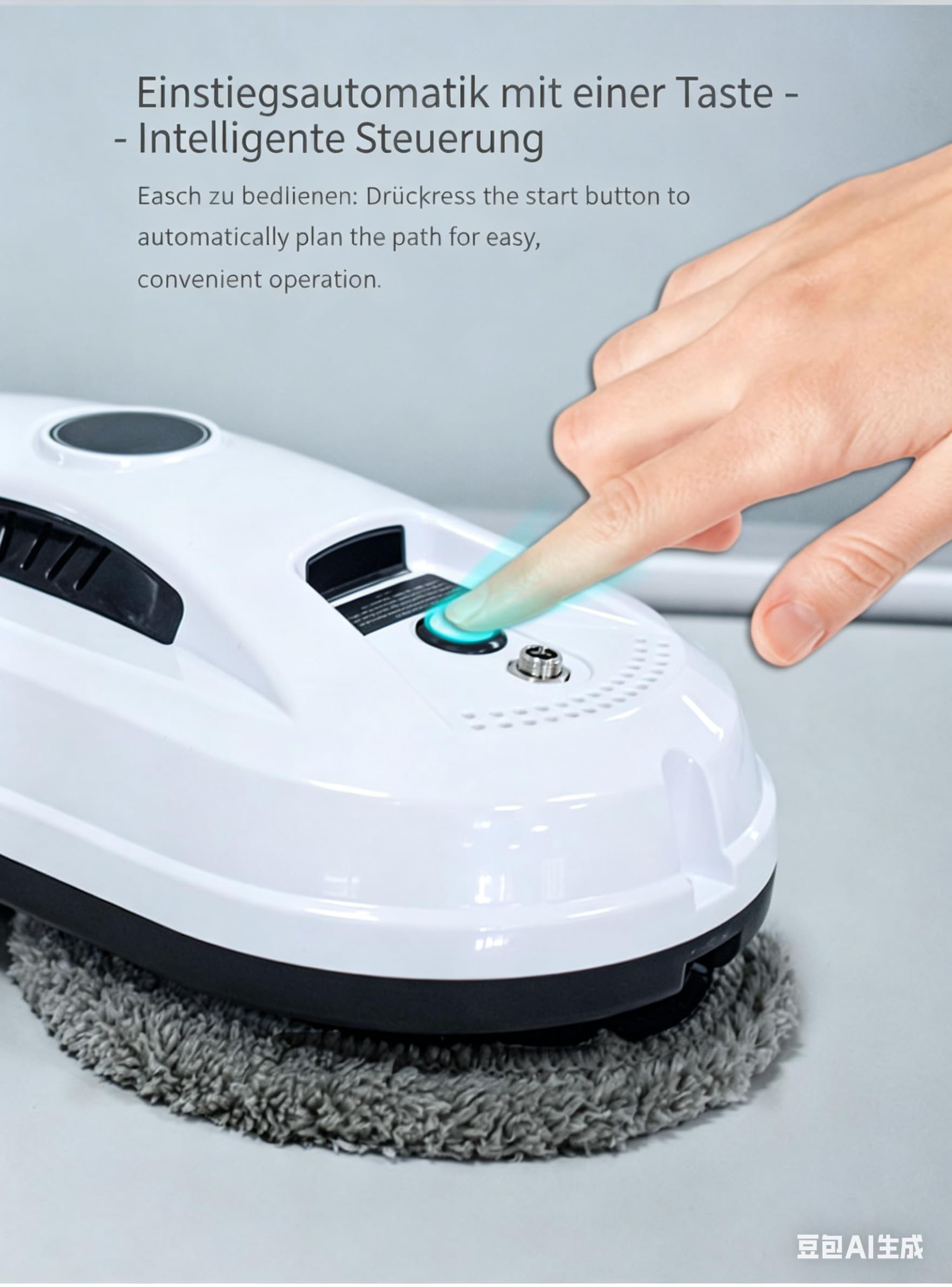Osmo™ RoboClean Fensterputzroboter – Automatischer Fensterreiniger mit Fernbedienung, Sicherungsseil & 3 Reinigungsmodi – für glatte Fenster, Spiegel & Fliesen ( Kabelgebunden-ohne Sprühfunkti)