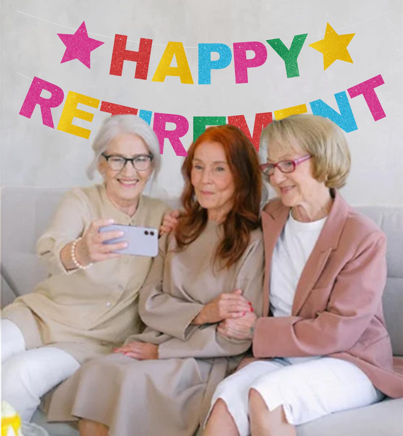 "Don't Forget My Discount" Banner - Retirement Birthday Party Decor, Pre-Strung, Gold Glitter, 3.7ft - View #11