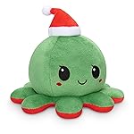 TeeTurtle - The Original Reversible Octopus Plushie - Naughty + Nice - Cute Sensory Fidget Stuffed Animals That Show Your Mood - Perfect gift for the Holidays!
