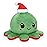 TeeTurtle - The Original Reversible Octopus Plushie - Naughty + Nice - Cute Sensory Fidget Stuffed Animals That Show Your Mood - Perfect gift for the Holidays!