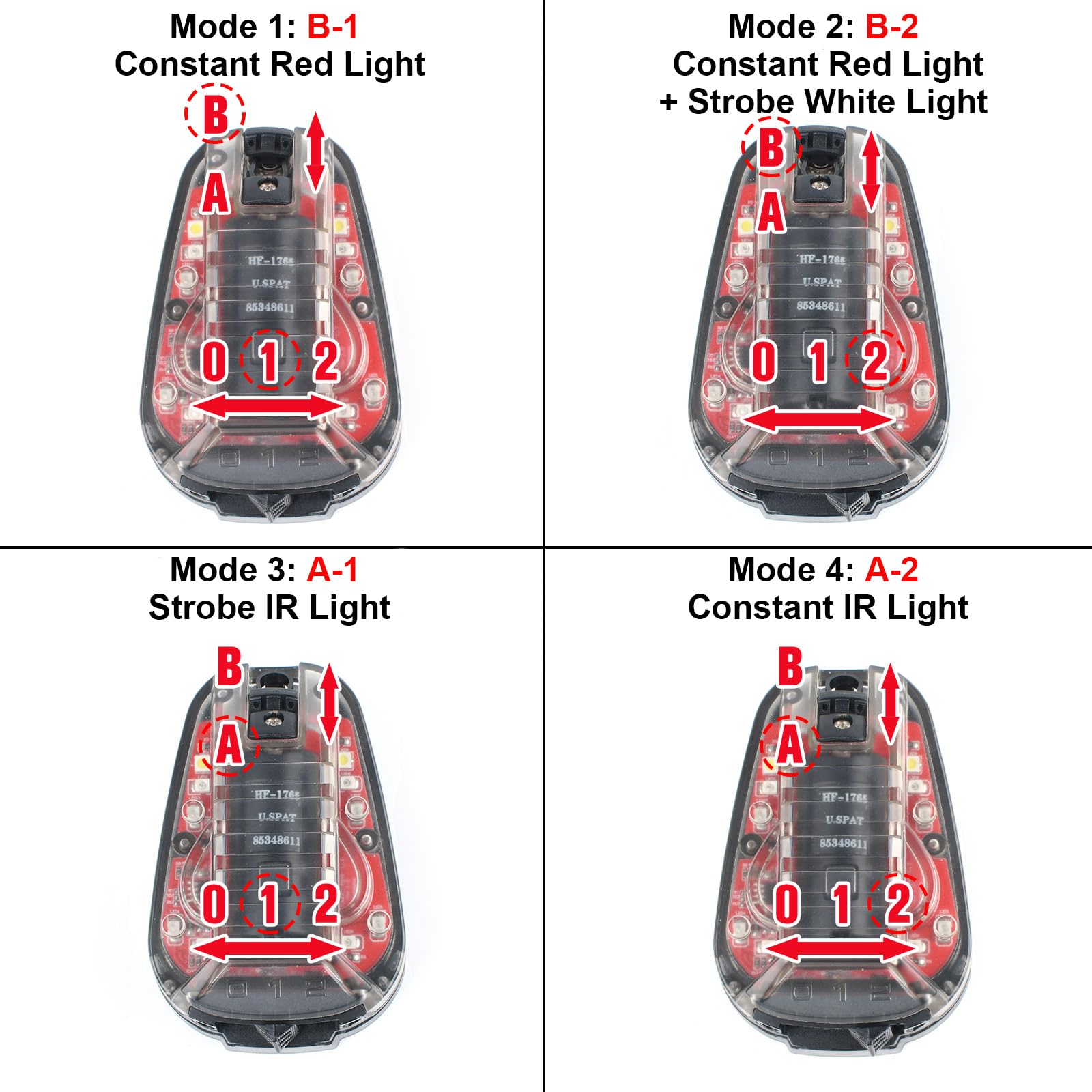 Hunting Explorer Helm Signal Light LED + IR / Strobe Military Air Manta Light, für Outdoor Tactical Helm wasserdichte Sicherheit Sicherheits Strobe Signal Lampen