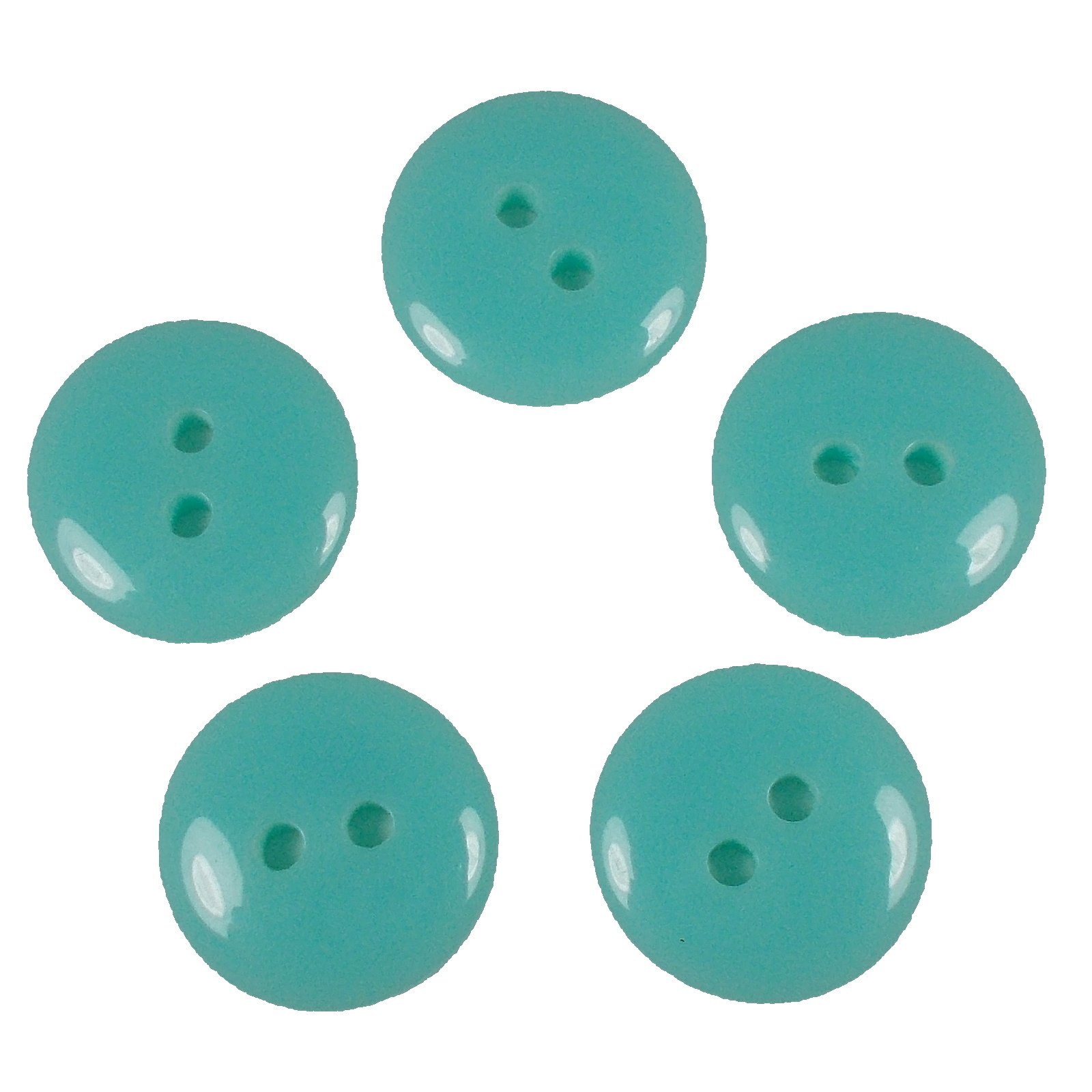 Push The Button Turquoise Smartie Buttons Polyester Round 2 Hole Pack Of 5 (20Mm, )
