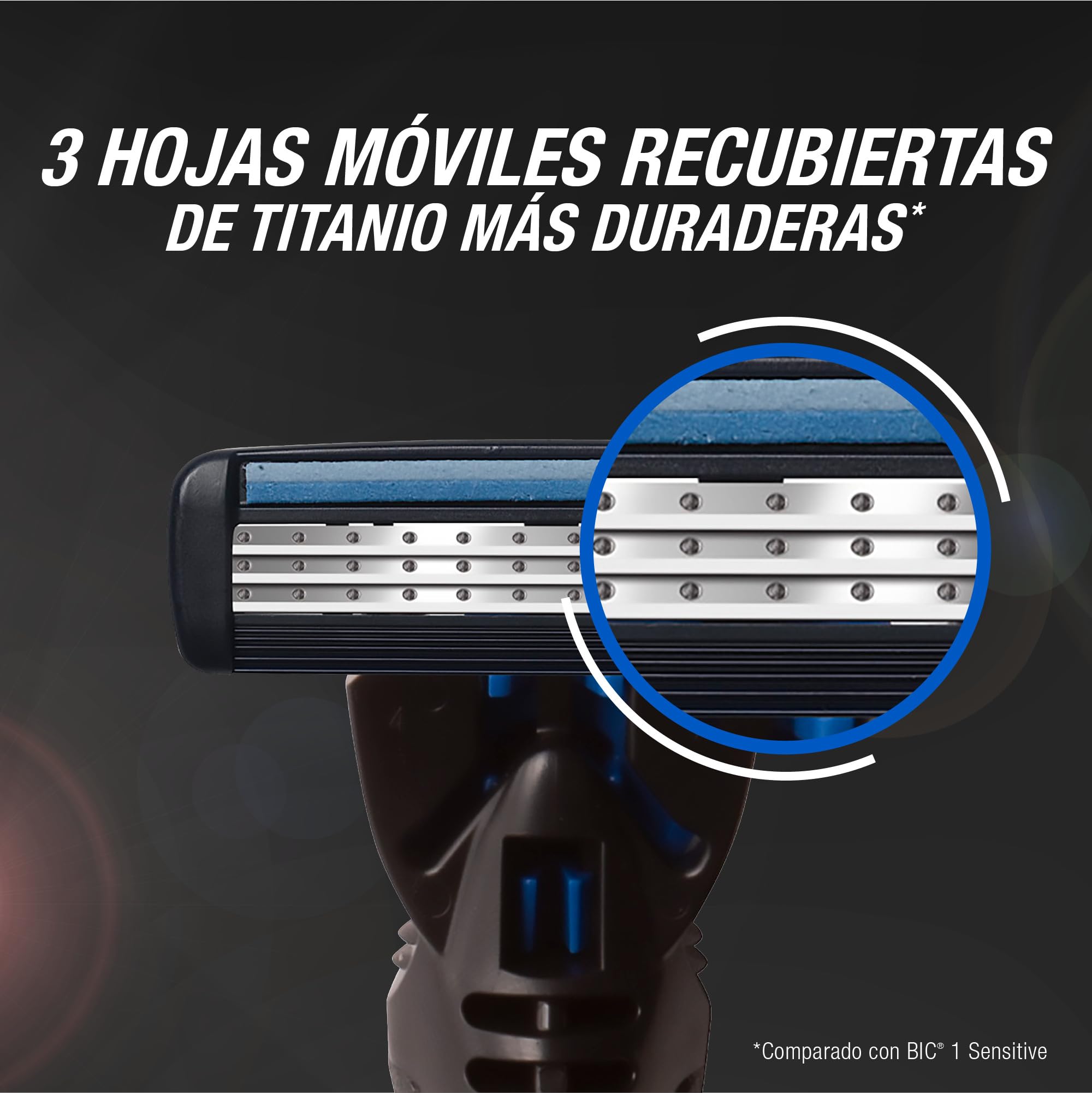 BIC Hybrid 3 Flex - Maquinilla de Afeitar Hombre + 10 Cuchillas de Recambio de 3 Hojas, Banda Lubricante y Mango Plástico Reciclado